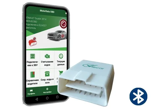 диагностический адаптер ELM327 Viecar Bluetooth 4.0 и MotorData OBD