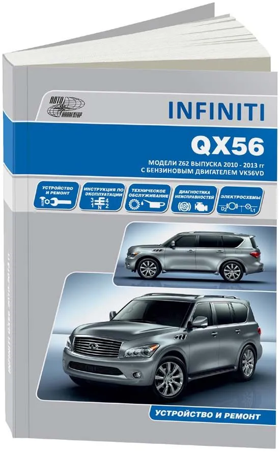 Книга Infiniti QX56 Z62 2010-2013 бензин, электросхемы. Руководство по ремонту и эксплуатации автомобиля. Автонавигатор Книга Infiniti QX56 Z62 2010-2013 бензин, электросхемы. Руководство по ремонту и эксплуатации автомобиля. Автонавигатор