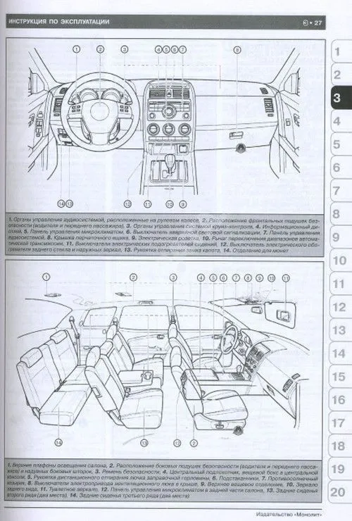 Книга Mazda CX-9 с 2007 рестайлинг с 2008 бензин, электросхемы. Руководство по ремонту и эксплуатации автомобиля. Монолит