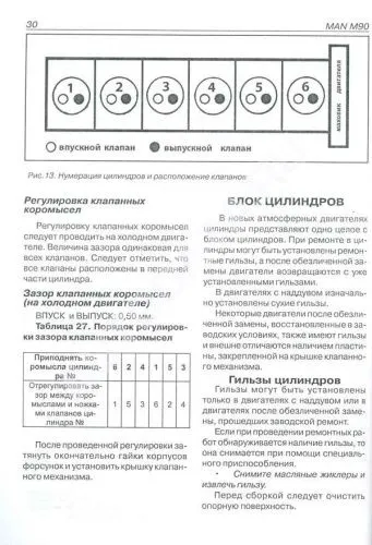 Книга MAN M90 с дизельным двигателем DO826. Руководство по ремонту двигателя. Терция